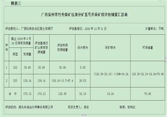 五號井采礦權(quán)評估報告書