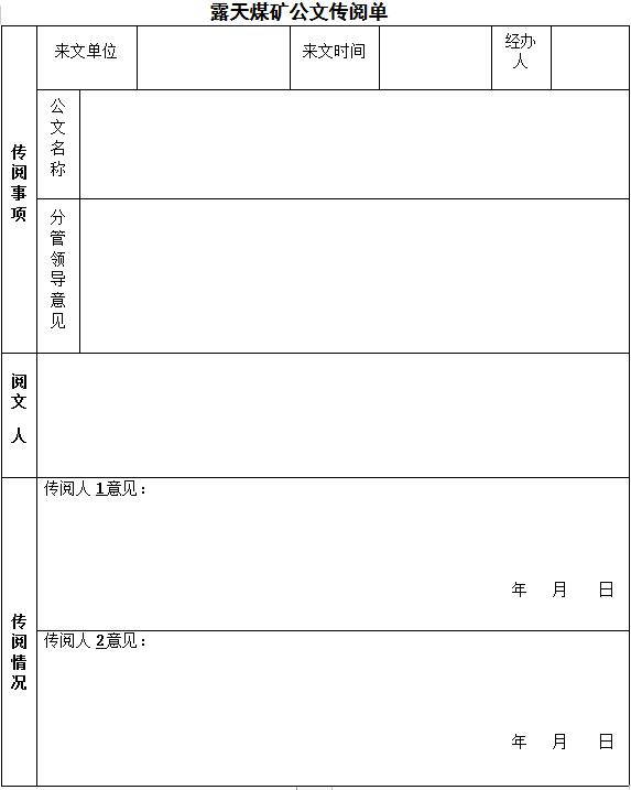 露天煤礦公文管理辦法